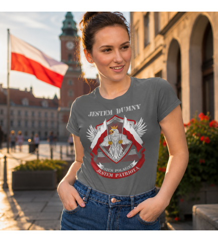 KOSZULKA DAMSKA PATRIOTYCZNI JESTEM DUMNY